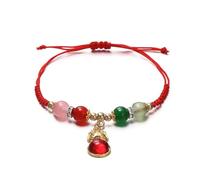 Zhang shine 2024 Chinese Zodiac Dragon Bracelet New Year Auspicious Lucky Dragon Bead Red Woven Rope Adjustable Bracelet for Women Men New Year Jewelry （Style A-Red