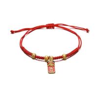 Zhang shine 2024 Chinese Zodiac Dragon Bracelet New Year Auspicious Lucky Dragon Bead Red Woven Rope Adjustable Bracelet for Women Men New Year Jewelry（Style B