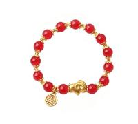 Zhang shine 2025 New Year of The Snake Beaded Charm Bracelets Lucky Charm Bracelet Jade Stone Beaded Chinese Zodiac Feng Shui Stretch Bracelets for Women Blessing New Year Animal Jewelry