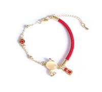 Zhang shine 2025 Year of The Snake Red String Bracelet Lucky Charm Bracelet Jade Strand Stone Beaded Chinese Zodiac Feng Shui for Women Blessing New Year Animal Jewelry-White Link