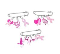 Zhang shine 3pcs Pink Awareness Ribbon Safety Pins for Women Breast Cancer Awareness Pins Enamel Lapel Pin Brooch Shawl Clips Set Hope Faith Courage Inspiring Accessories Decoration
