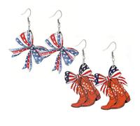 Zhang shine 4th of July Patriotic Earrings Glitter Red White Bule Firework Eagle Earrings American Flag Earring Western Independence Day Jewelry Gifts for Women, One Szie, Acrylic, No Gemstone