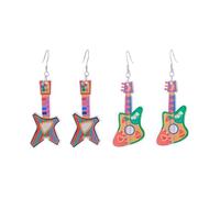 Zhang shine Acrylic Guitar Earrings Set for Women Vintage Guitar Lute Guqin Bass Electric Guitar Instrument Dangle Earrings Funny 80s Acrylic Retro Renaissance Music Lovers Jewelry, One Size, Acrylic