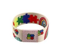 Zhang shine Autism Awareness Bracelet Wristband Elastic Autism Bracelet for Women Men Colorful Puzzle Autism Awareness Jewelry, One Size, Polyester, no gemstone