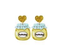 Zhang shine Bee Earrings Cute Acrylic Bee Dangle Drop Animal Statement Stud Earrings for Women Party Jewelry Gift, One Size, Acrylic, No Gemstone