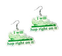 Zhang shine Crazy Transparent Acrylic Earrings for Women - Funny IDK I Just Work Here Dangle Earrings Jewelry for Birthday New Year Office Party Gifts, One Size, Acrylic, No Gemstone