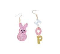 Zhang shine Easter Earrings Cute Acrylic Colorful Glitter Rabbit Cross Bunny Sparkle Spring Earrings For Women Fashion Holiday Happy Easter Jewelry Gift, One Size, Acrylic, No Gemstone