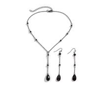 Zhang shine Gothic Blood Drops Necklaces Earrings Set for Women,Vampire Black Red Crystal Punk Cool Choker Necklace Goth Halloween Cosplay Jewelry Set, One Size, Zinc, No Gemstone