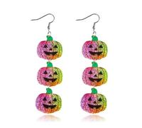 Zhang shine Halloween Earrings Shiny Acrylic Black Cat Spooky Pumpkin Earrings for Women Halloween Festive Party Cosplay Costume Jewelry, One Size, Acrylic, No Gemstone