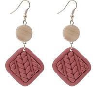 Zhang shine Handmade Polymer Clay Rattan Flower Earring for Women Cute Geometric Boho Drop Dangle Earrings Lightweight Dainty Jewelry Gift(A), One Size, Polymer Clay, No Gemstone