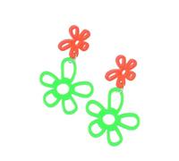 Zhang shine Neon Daisy Flower Earrings for Women Acrylic Colorful Retro Disco Hippie Neon Earrings Bohemian 80s 90s Outfit for Women 80's Glow Party Accessories Gifts, One Size, Acrylic, No Gemstone