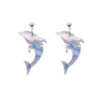 Zhang shine Ocean Earrings for Women - Color Change Small Seashell Pearls Sea Pearl Earrings - Seashell Dangle Summer Beach Jewelry, One Size, Acrylic, No Gemstone