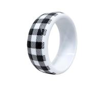 Zhang shine Punk Checkerboard Bracelet for Women - Black White Wide Chunky Bangle Bracelets Rock Pop Disco Round Acrylic Bracelet Vintage Plastic Statement Jewelry, One Size, Acrylic, no gemstone