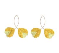 Zhang shine Raffia Earrings Boho Earrings Statement Handmade Woven Rattan Earrings for Spring Summer Beach Vacation Jewelry for Women Valentine's Day Gift, One Size, Rattan, No Gemstone