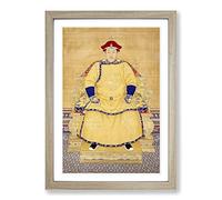 Zhang Shunzi Oriental Qing Dynasty Framed Print | A2 Oak Framed Wall Art | Ready to Hang | Modern Nature Picture | Living Room Bedroom Lounge Office