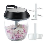 ZHANG XIAO QUAN SINCE 1628 Manual Vegetable Chopper, Hand Pull String Garlic Mincer Onion Cutter for Veggie, Peppers, Tomatoes, Ginger, Fruits, Nuts, 3.6 Cup(900ml) Food Chopper With Egg Whisk
