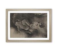 Zhang Zeduan Oriental Nine Dragons Framed Print | A2 Oak Framed Wall Art | Ready to Hang | Modern Nature Picture | Living Room Bedroom Lounge Office