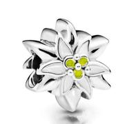 ZHANGCHEN 925 Sterling Silver Bead Charm The Edelweiss Charm Fit pan Bracelets and Necklace Women Diy Jewelry