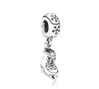 ZHANGCHEN 925 Sterling Silver Bead Ice Skate Dangle Charm Fit Fashion Women Pandora Bracelet Bangle Gift DIY Jewelry