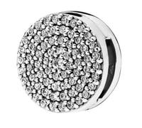 ZHANGCHEN 925 Sterling Silver Charms, Dazzling Reflections, Elegance, Clip with Crystal Beads, Suitable for Bracelets