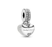 ZHANGCHEN 925 Sterling Silver Daughter- & Mother In Law Split Dangle Heart Pendantfit Original Pandora Bracelet Necklace Silverjewelr