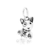 ZHANGCHEN Cute Bull Terrier Puppy Dog Beads Pendant Charms Fits Original Pandora Bracelets Necklaces DIY Women's Jewelry