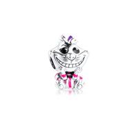 ZHANGCHEN Women's Sterling Silver Charm Alice In Wonderland Cheshire Cat Jewelry Fits 925 Silver DIY Bead Bracelets