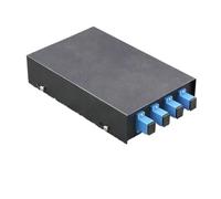 ZHANGGH 5pcs 4 Port Fiber Optic Terminal Box Small Mini Empty Box Fully Equipped with 2 4 Core FC SC ST LC Optical Cable Connections (Khaki)