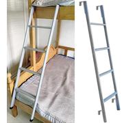 ZHANGGL 4/5 Step Universal Bunk Bed Ladder with Hooks, Silver Metal Loft Bed Ladder Replacement Bunk Bed Slanted Ladder Adjustable Twin Climb Ladder, Space Saving (Size : 150cm(59"))