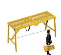 ZHANGGL Adjustable Folding Scaffolding Platform 4/5/6 Ft, Heavy-Duty Work Platform for Vehicle Washing, Window Cleaning, DIY Projects - Yellow, 180x30cm (70 7/8" x 11 3/4")