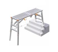 ZHANGGL Adjustable Folding Scaffolding Step Ladder Stool, Portable Galvanized Steel Work Platform for Home Stairs, Heavy-Duty Scaffold Workbench 180x40cm (71x18)