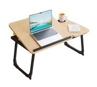 ZHANGGL Adjustable Laptop Bed Tray Table with Foldable Legs - Portable Breakfast Stand for Sofa & Bed, Light Walnut Finish, 27.5"x15"x11.8", Perfect for Work and Leisure Activiti