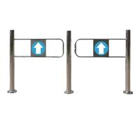 ZHANGGL Automatic Stainless Steel Exit Safety Gate - One-Way Swing Access Door - Universal Metal Barricade for Libraries Supermarkets Warehouses (150x100CM)
