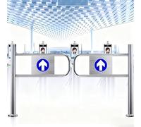 ZHANGGL Automatic Swing Gate for MarketsSelfClosing Stainless Steel OneWay Door Industrial Fence with Post Mount 120cm x 97cm Ideal for Secure Entrances and Exits