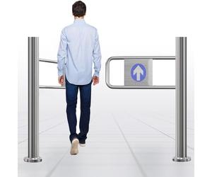 ZHANGGL Automatic Swing Gate for Passages, 20-80 Inch Width, One-Way Stainless Steel Entrance Device, Easy Push-Open, Ideal for Security and Convenience (Wide 51 1/6")