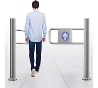 ZHANGGL Automatic Swing Gate for Passages, 55 1/8" Wide One-Way Door, Stainless Steel Entrance/Exit Device, Adjustable 20-80 Inch Width, Push-In Only, Durable and Secure.