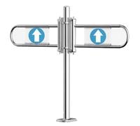 ZHANGGL Automatic Swing Gate for Supermarkets - 2-Way Metal Entrance Safety Barrier 90° Open Access Door for Library & Warehouse Blue 100x100CM - Secure Passage Solution