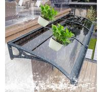 ZHANGGL Curved Door Canopy Awning - 100cm Polycarbonate Overhang for Windows & Patios, UV Protection Rain & Snow Cover with Gutters - Durable Outdoor Shelter Solution
