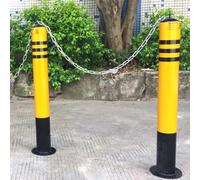 ZHANGGL driveway bollards parking post 2 Set 65cm Tall Car Parking Barriers with Plastic/iron Chain, Mobile Metals Bollards for Driveway Crowd At Parking Lot, Lockable Barrier Po