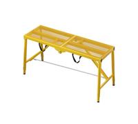 ZHANGGL Foldable Metal Scaffolding Platform, Non-Slip Work Ladder, Versatile Indoor & Outdoor Workbench for Stairs, Painters Scaffold Stool, Yellow, 180x40cm (70.9x18)