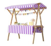 ZHANGGL Heavy Duty Foldable Food Cart with Awning & Tablecloth - Versatile Commercial Display Stand for Farmers Market, Street Stall, or Promotional Events - Green, Yellow, Blue