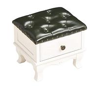 ZHANGGL Leather With Storage,Solid Wood Storage Footstool With Drawer,Small Foot Rest Cube,Vintage For Living Room Bedroom Entryway-I 35X30X30Cm,K,buttons,35x30x30cm