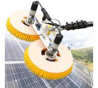 ZHANGGL Solar Panel Cleaning Rotation Brush,Double Head Automatic Outdoor Glass Washing Equipment Hand-held,w/Adjusted Carbon Fiber Pole & 70 cm Brush Head,DualUse-7m/23ft