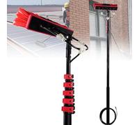 ZHANGGL Telescopic Brush with Water Connection,Window Squeegee with Telescopic Rod,Conservatory Cleaning Set with Photovoltaic Cleaner Telescopic Rod Window,Patio Roof,Solar 35CM