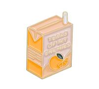 zhanghaoran Cartoon Orange Flavored Soda Box Enamel Pin TEARS OF MY ENEMIES Brooch Cute Drink Badge Clothing Bags Jackets Accessories Jewelry Gift