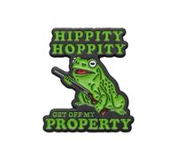 zhanghaoran HIPPITY HOPPITY GET OFF MY PROPERTY Enamel Pin Funny Cartoon Frog Brooch Animal Badge for Backpacks Clothing Bags Jackets Hats Jewelry Gifts, Green