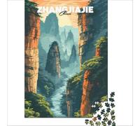 Zhangjiajie Mountains Jigsaws 1000 Pieces for Adults | fun family activity for a rainy day at home to enjoy together with children and grandparents during the school holidays
