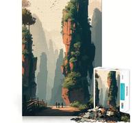 Zhangjiajie Park 1000-piece Jigsaw Puzzles Brain Fun Training Seamless Fit Precise Pieces Fascinating Hobby for Idle Moments (38x52cm)