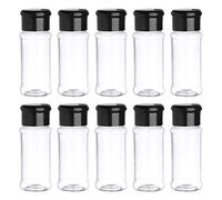ZhangJJJJJJJ 10 Pcs Empty Spice Jars with Shaker Lids, Round Clear Empty Spice Bottles, Reusable