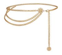 ZhangJJJJJJJ Multilayer Metal Waist Chain, Fashion Adjustable Belts, for Female Gift for Friends Lover (L,Gold)